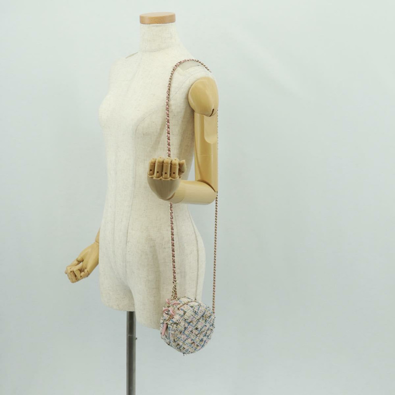 【日本直送】香奈兒鏈條肩背包，斜紋軟呢多色金色雙C標誌，正品編號169572SAM-23