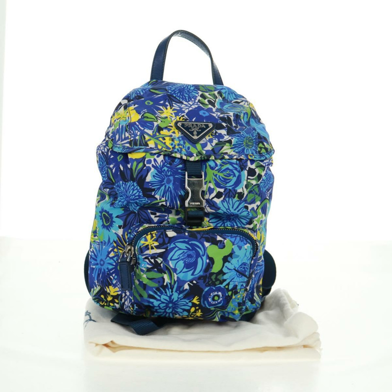 【日本直送】PRADA 雙肩包 尼龍 淺藍色 銀色 正品 169566V-11
