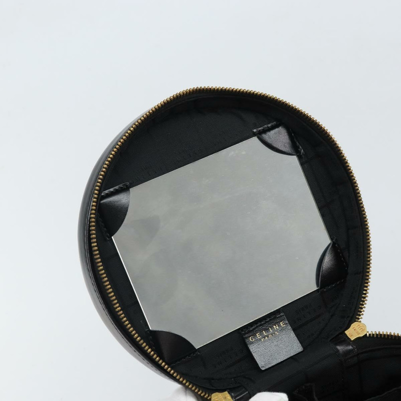 【日本直送】CELINE Vanity 手提包，黑色皮革，金色，正品，貨號 169907V-8