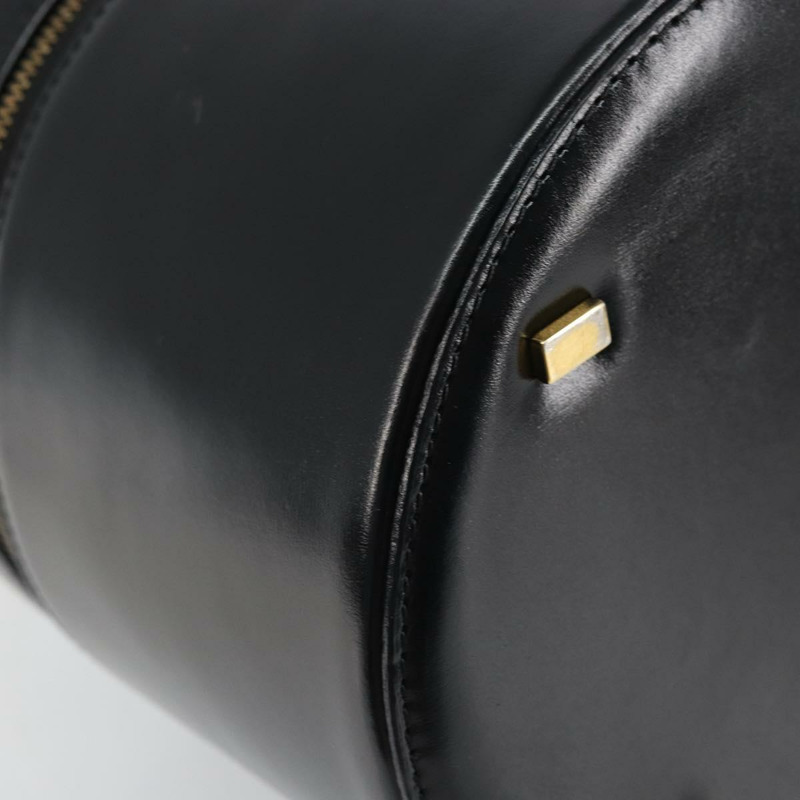 【日本直送】CELINE Vanity 手提包，黑色皮革，金色，正品，貨號 169907V-15