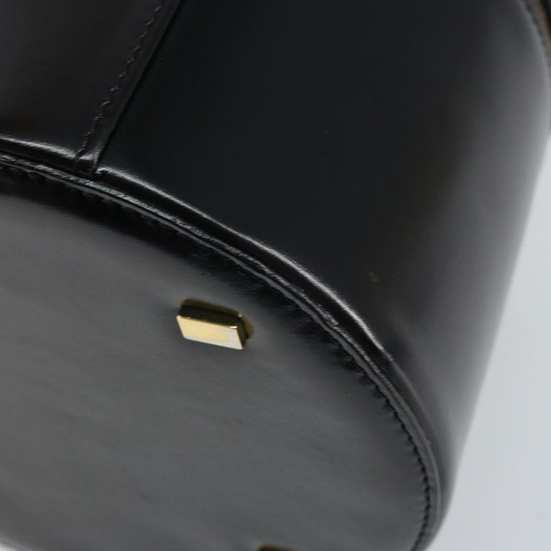 【日本直送】CELINE Vanity 手提包，黑色皮革，金色，正品，貨號 169907V-16