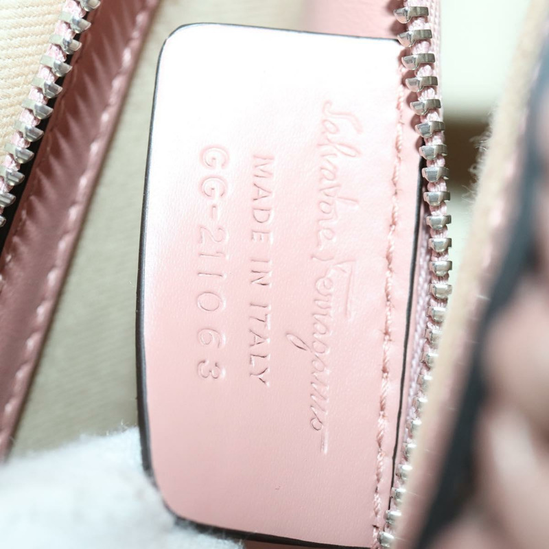 【日本直送】Salvatore Ferragamo Gancini 手提包 皮革 2way 粉紅色 Auth 159841V-10