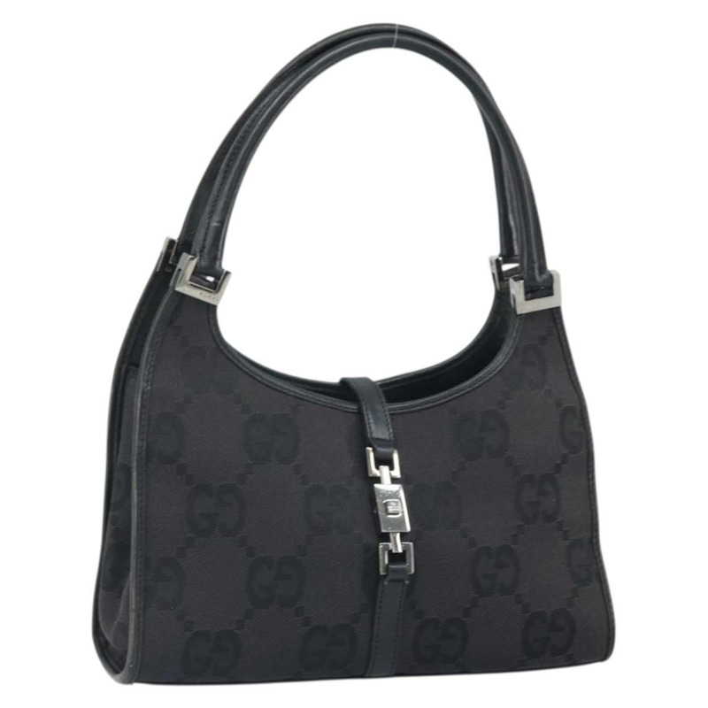 【日本直送】GUCCI Jackie GG帆布手提包 黑色 銀色 002 1068 3444 正品 170754V-0