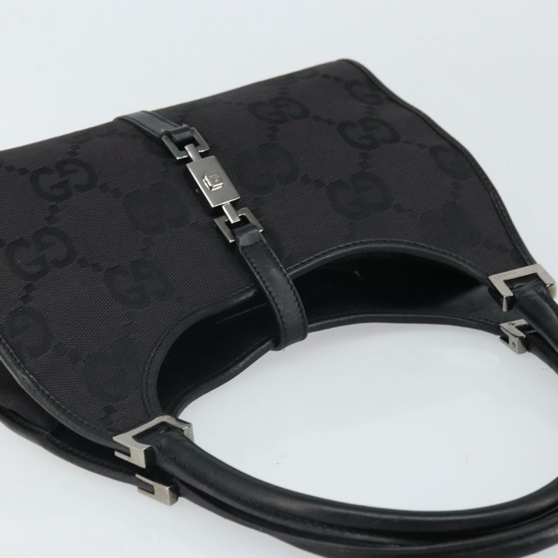 【日本直送】GUCCI Jackie GG帆布手提包 黑色 銀色 002 1068 3444 正品 170754V-5