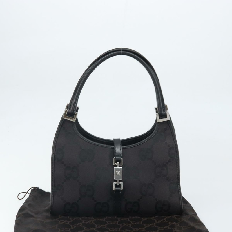 【日本直送】GUCCI Jackie GG帆布手提包 黑色 銀色 002 1068 3444 正品 170754V-11