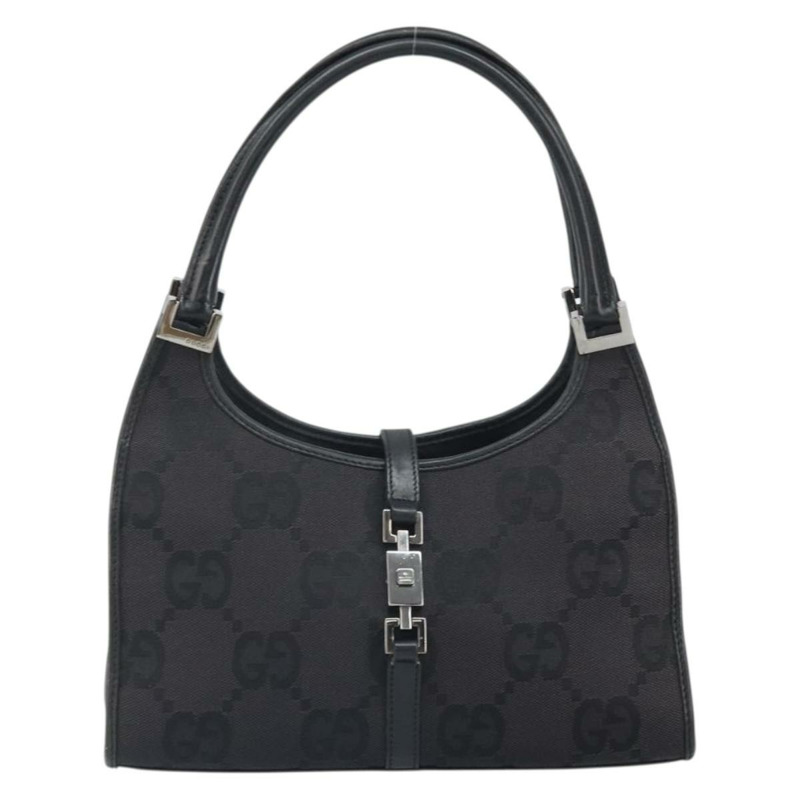 【日本直送】GUCCI Jackie GG帆布手提包 黑色 銀色 002 1068 3444 正品 170754V-12