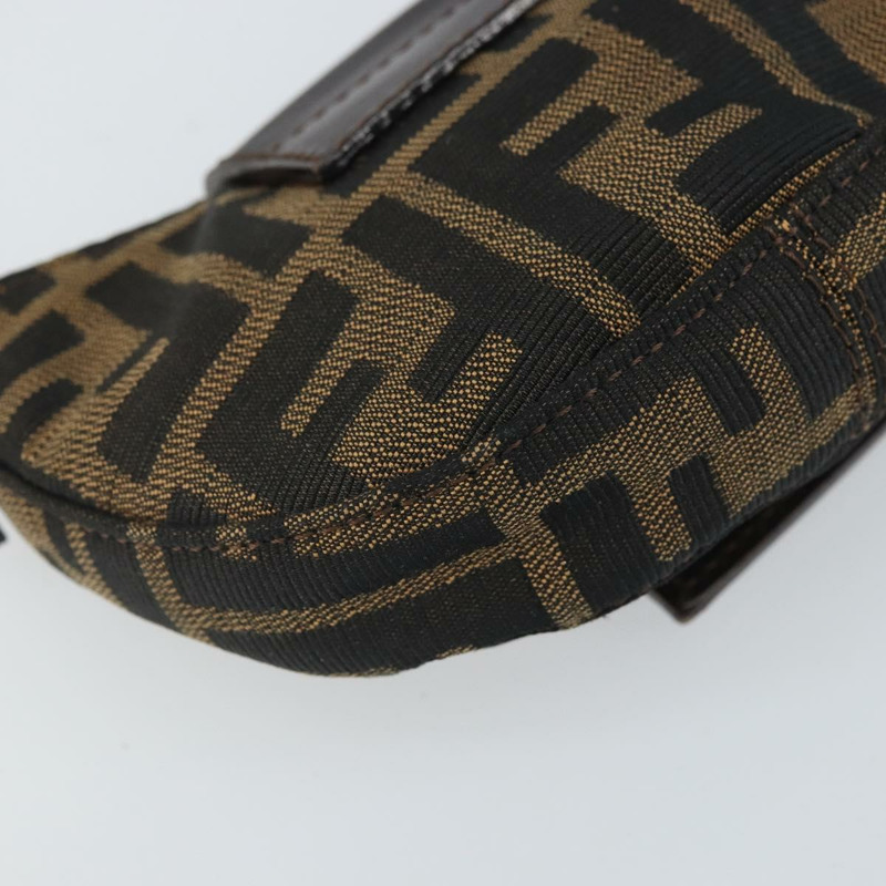 【日本直送】FENDI Zucca帆布迷你牛角麵包手提包，黑色、棕色、銀色，正品，貨號169740SAV-16