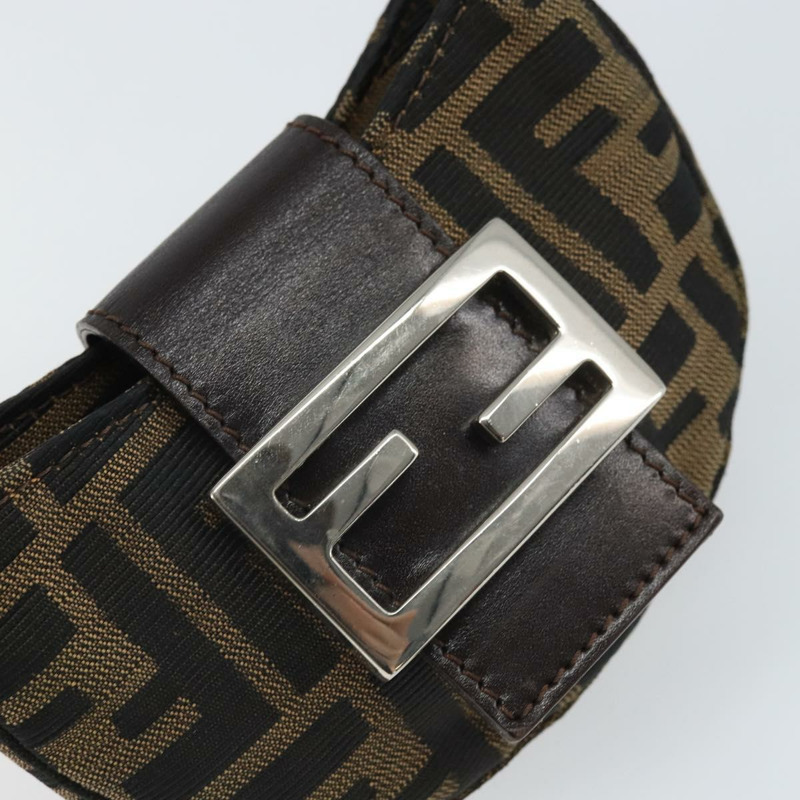 【日本直送】FENDI Zucca帆布迷你牛角麵包手提包，黑色、棕色、銀色，正品，貨號169740SAV-17