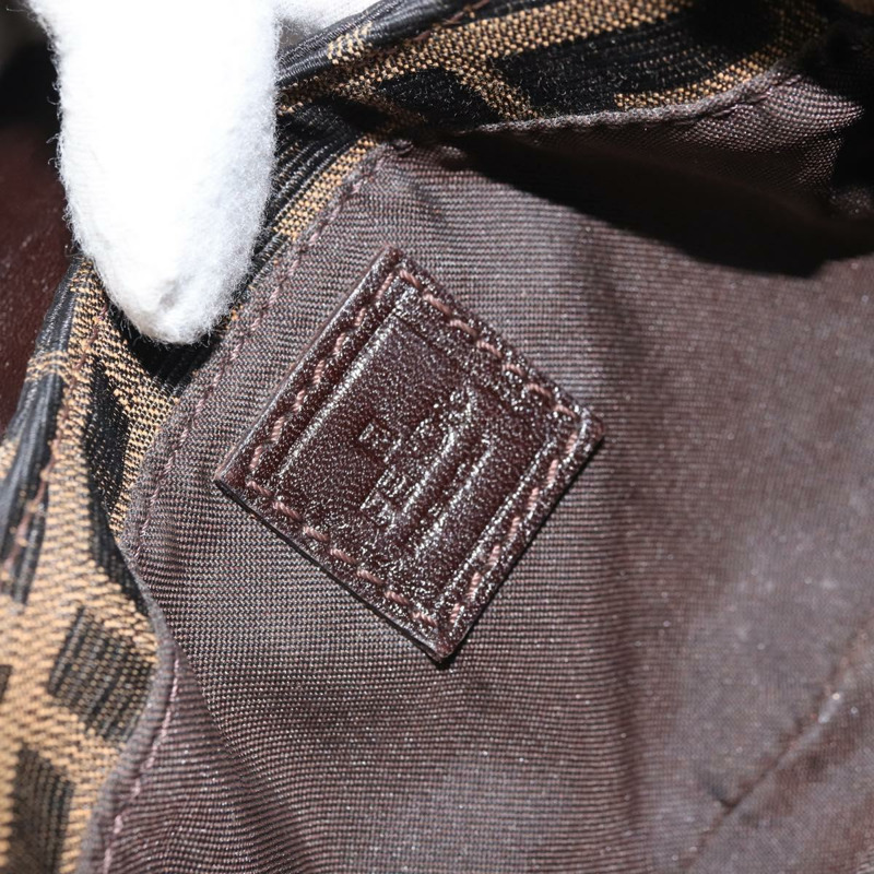 【日本直送】FENDI Zucca帆布迷你牛角麵包手提包，黑色、棕色、銀色，正品，貨號169740SAV-19