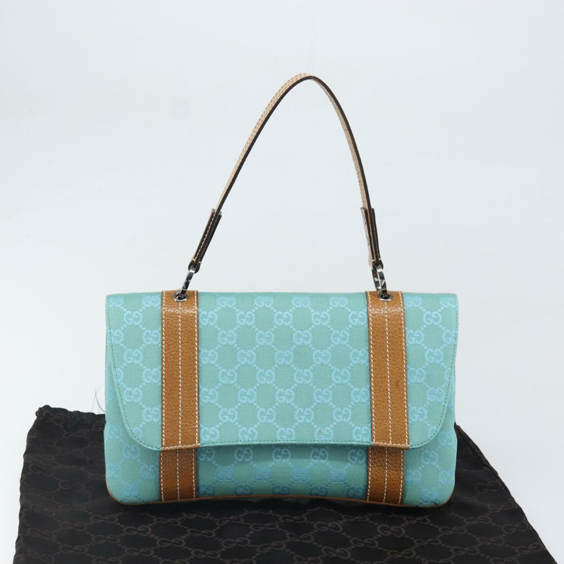 【日本直送】GUCCI GG帆布手提包 銀色/淺藍色 113014 正品 169720SAV-11