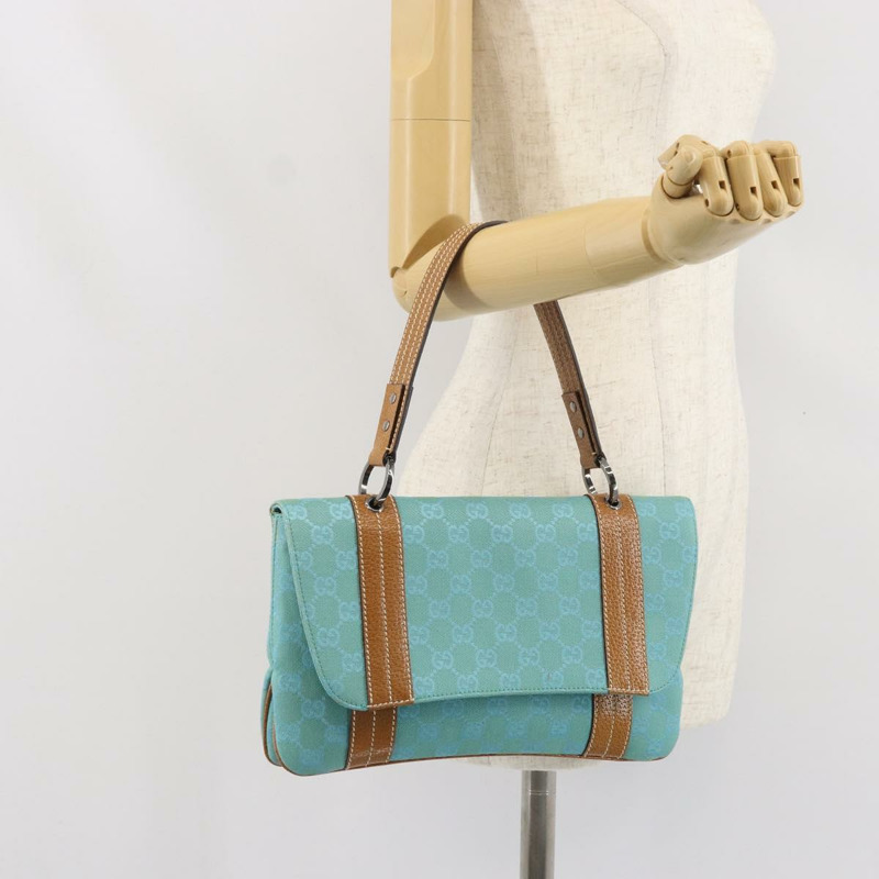 【日本直送】GUCCI GG帆布手提包 銀色/淺藍色 113014 正品 169720SAV-23