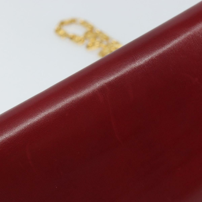 【日本直送】CELINE 鏈條肩背包 皮革 紅色 金色 正品 169898V-7