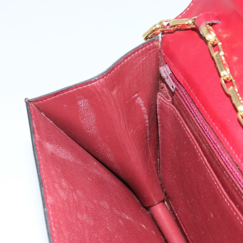 【日本直送】CELINE 鏈條肩背包 皮革 紅色 金色 正品 169898V-21