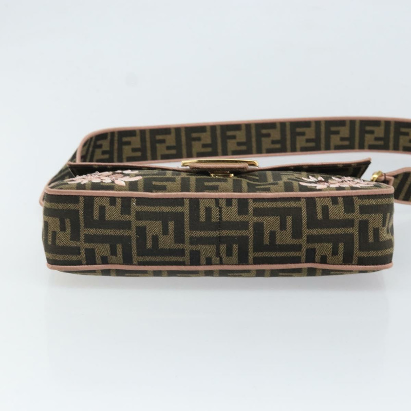 【日本直送】FENDI Zucca帆布單肩包，黑色、棕色、金色，正品編號169895SAM-4