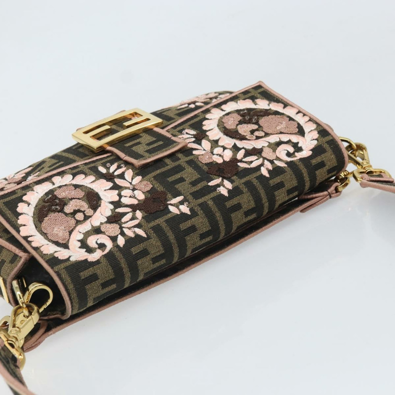 【日本直送】FENDI Zucca帆布單肩包，黑色、棕色、金色，正品編號169895SAM-5