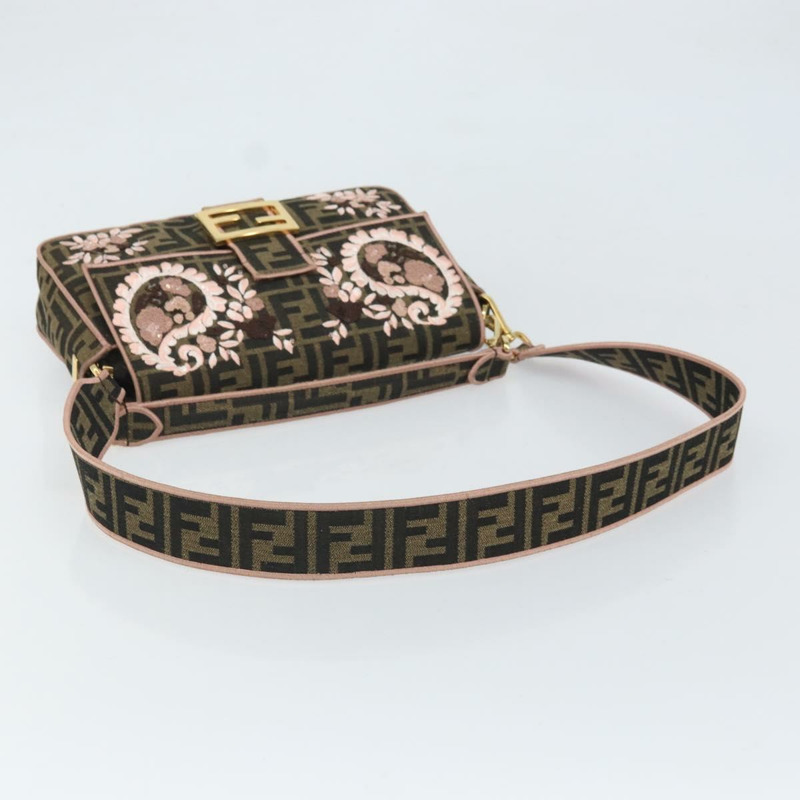 【日本直送】FENDI Zucca帆布單肩包，黑色、棕色、金色，正品編號169895SAM-7