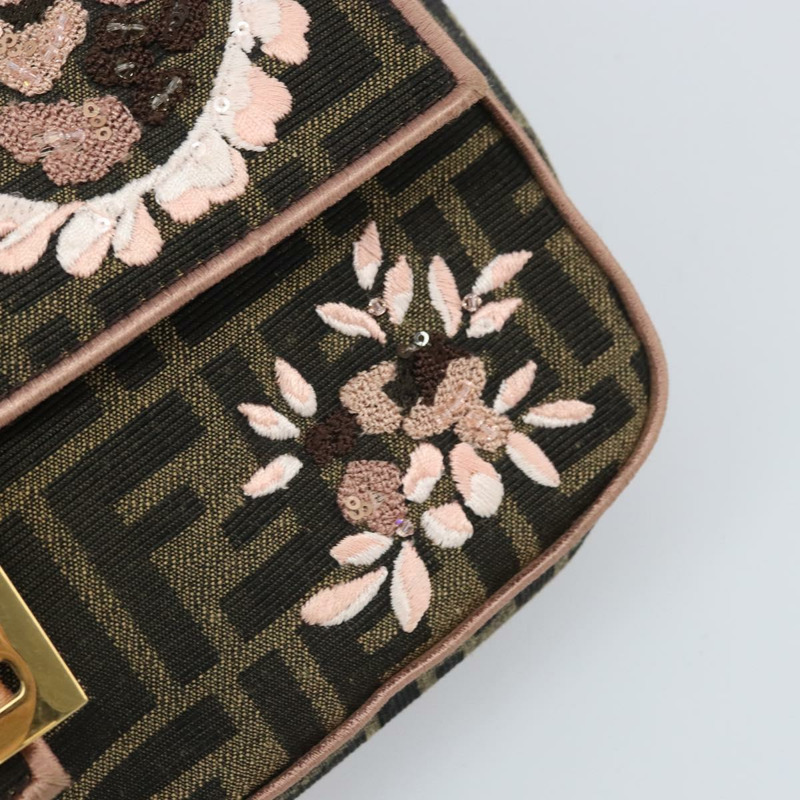 【日本直送】FENDI Zucca帆布單肩包，黑色、棕色、金色，正品編號169895SAM-20