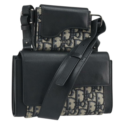 Christian Dior Trotter帆布Oblique Elite馬鞍包 海軍藍 正品 169716SAM