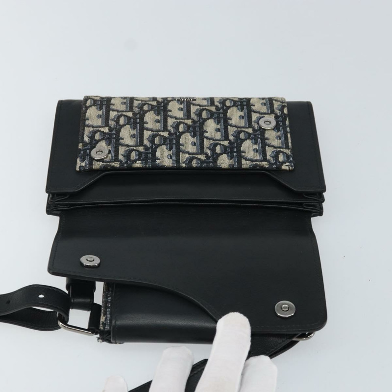 【日本直送】Christian Dior Trotter帆布Oblique Elite馬鞍包 海軍藍 正品 169716SAM-9