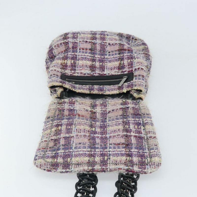 【日本直送】香奈兒山茶花鏈單肩背包，斜紋軟呢多色銀色雙C標誌，貨號169721SAV-8