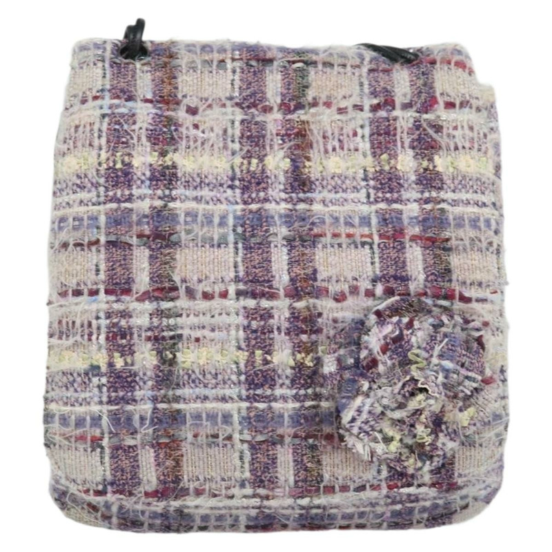 【日本直送】香奈兒山茶花鏈單肩背包，斜紋軟呢多色銀色雙C標誌，貨號169721SAV-12