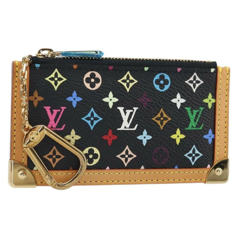 路易威登 (LOUIS VUITTON) 多色 Pochette Cles 零錢包 黑色 M13664 LV 正品 171366SAV