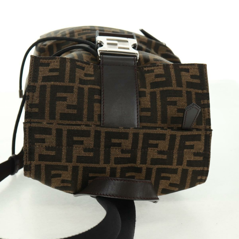 【日本直送】FENDI Zucca帆布Fendines斜背包 黑色棕色 正品 169704M-5
