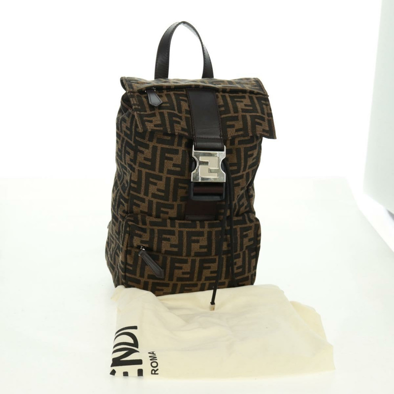 【日本直送】FENDI Zucca帆布Fendines斜背包 黑色棕色 正品 169704M-11