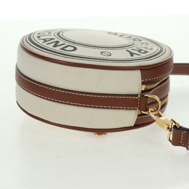 【日本直送】BURBERRY帆布肩包 米色 金色 正品 169776M-4