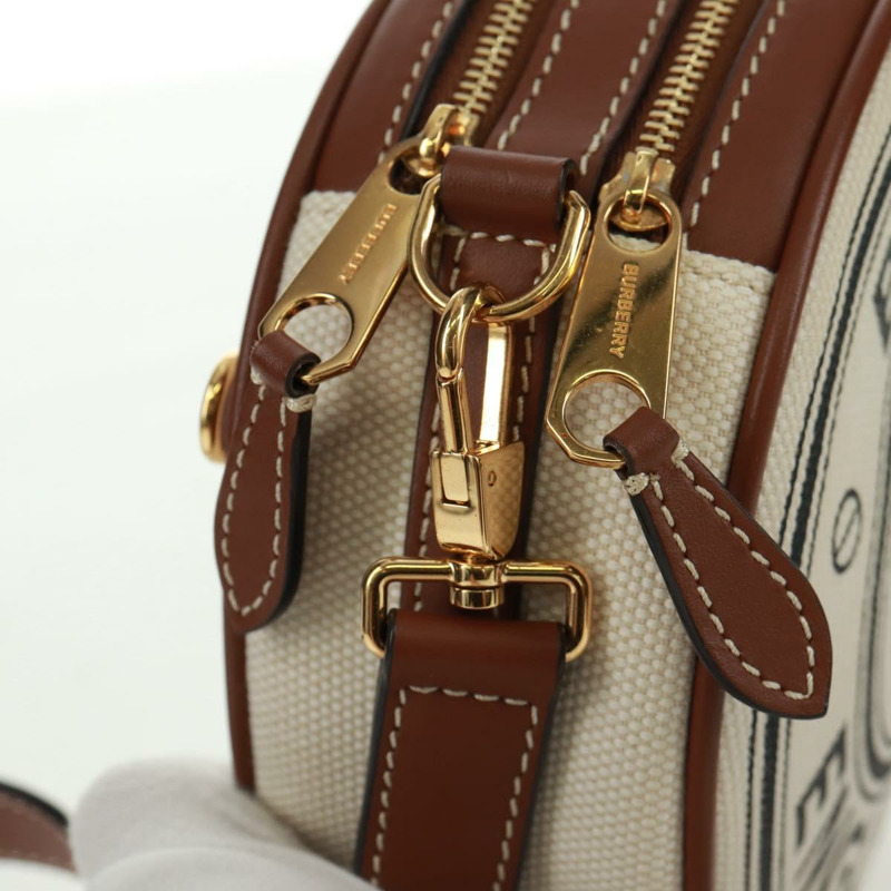 【日本直送】BURBERRY帆布肩包 米色 金色 正品 169776M-8