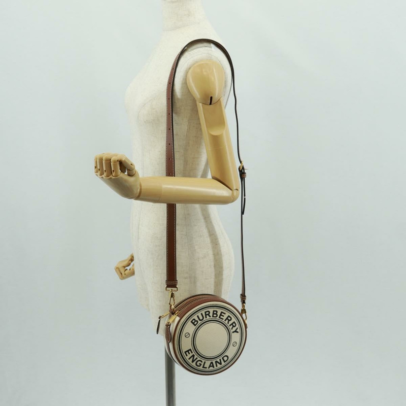 【日本直送】BURBERRY帆布肩包 米色 金色 正品 169776M-24