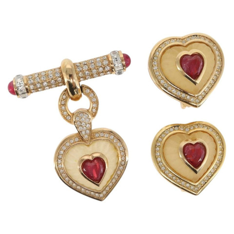 Christian Dior 耳環胸針 金屬金 正品 169930V