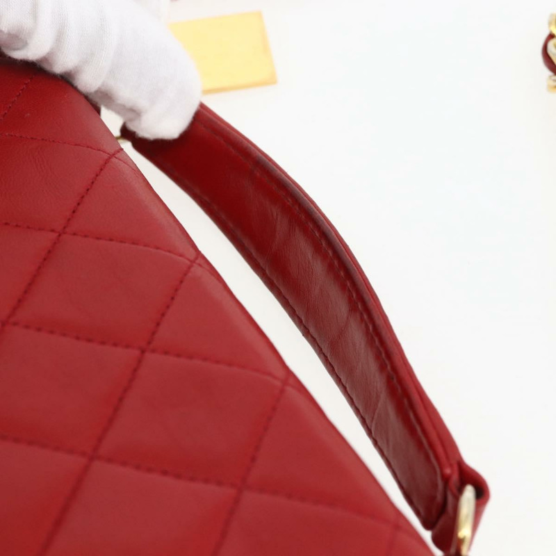 【日本直送】香奈兒 Matelasse 23 雙旋扣鏈條包，羊皮材質，紅色，CC 標誌，正品編號 166468SAM-13