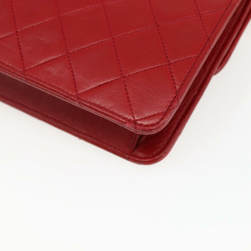 【日本直送】香奈兒 Matelasse 23 雙旋扣鏈條包，羊皮材質，紅色，CC 標誌，正品編號 166468SAM-17