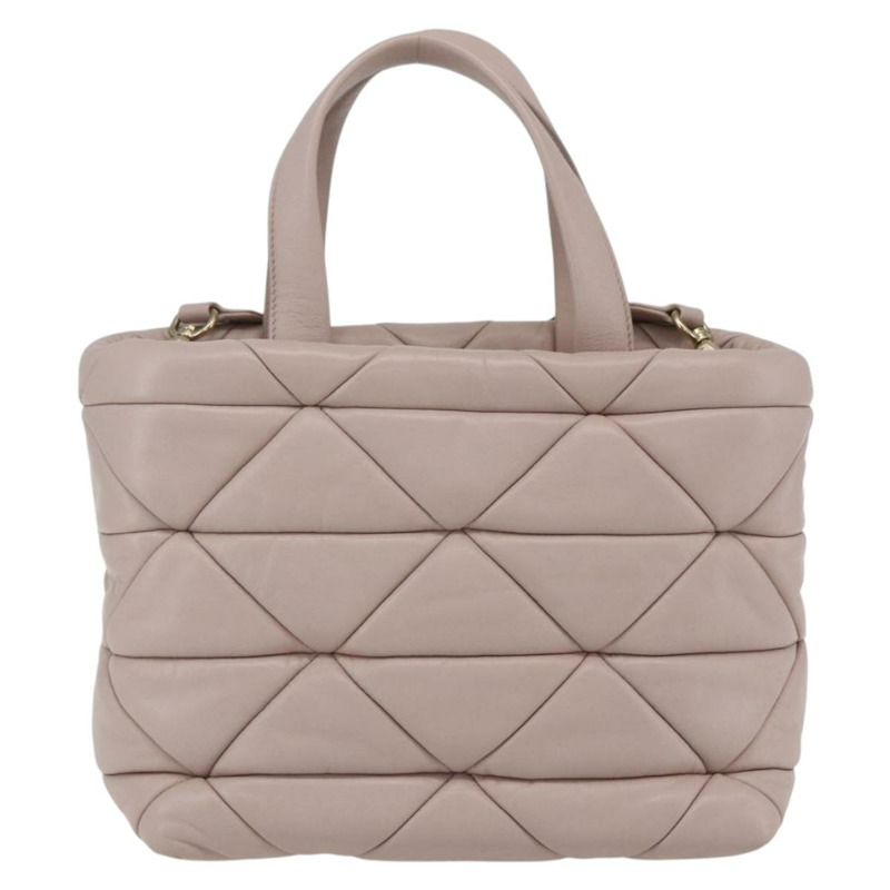 【日本直送】PRADA 手提包 皮革 兩用 粉金配色 正品 165567SAM-1