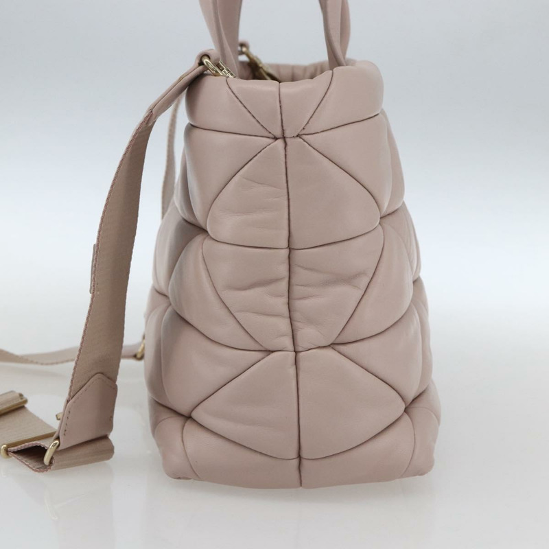 【日本直送】PRADA 手提包 皮革 兩用 粉金配色 正品 165567SAM-3