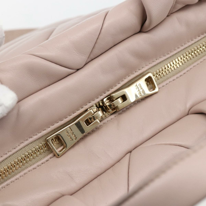 【日本直送】PRADA 手提包 皮革 兩用 粉金配色 正品 165567SAM-19