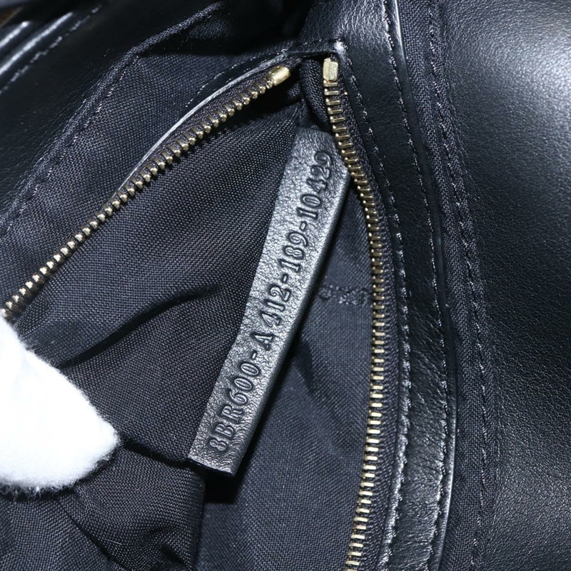 【日本直送】FENDI Zucca帆布Mamma Baguette單肩包，黑色棕色附毛邊，正品編號169591SM-10