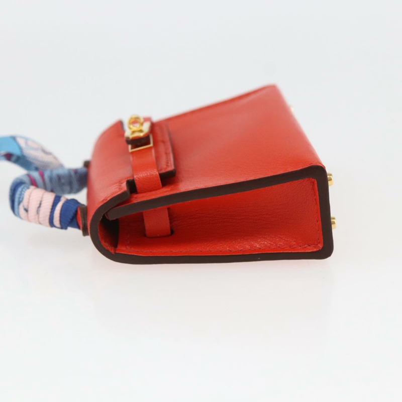 【日本直送】愛馬仕 Micro Kelly Twilly 包飾 皮革 橙色 正品 169917SM-2
