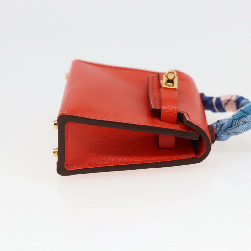 【日本直送】愛馬仕 Micro Kelly Twilly 包飾 皮革 橙色 正品 169917SM-3