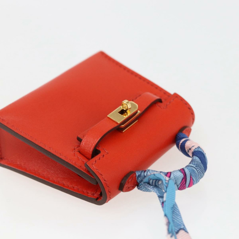 【日本直送】愛馬仕 Micro Kelly Twilly 包飾 皮革 橙色 正品 169917SM-5