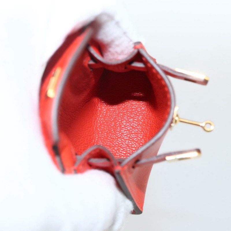 【日本直送】愛馬仕 Micro Kelly Twilly 包飾 皮革 橙色 正品 169917SM-9