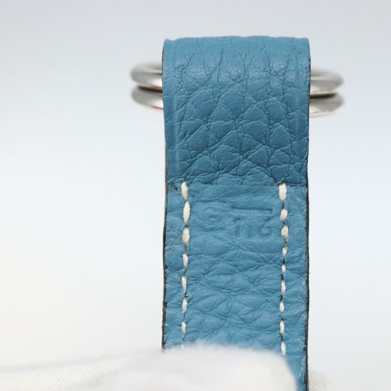 【日本直送】愛馬仕 Pochette 綠色腰包，皮革，藍色銀色，正品 166361SM-10