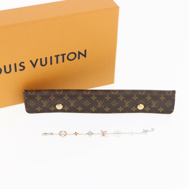 【日本直送】路易威登 (LOUIS VUITTON) 黃銅 Monogram 鍊式手鐲 18K 金 750 Q95011 正品 169935SM-11