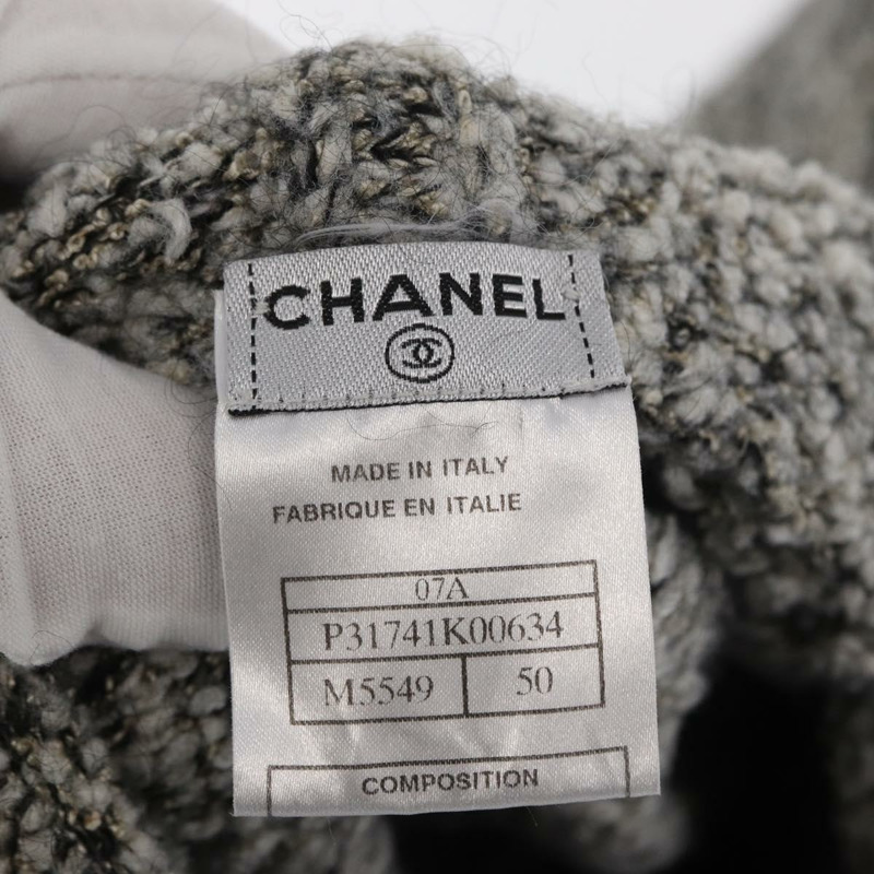 【日本直送】香奈兒企鵝針織連帽衫，灰色斜紋軟呢，CC標誌，貨號166450SM-8