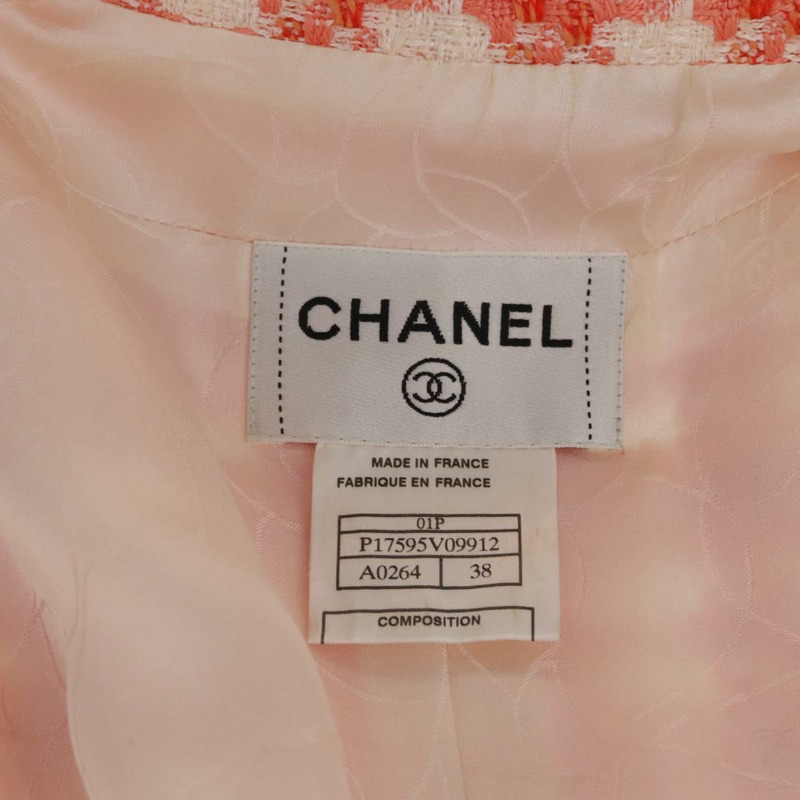 【日本直送】香奈兒橙色斜紋軟呢無袖連身裙，CC標誌，貨號169141M-16