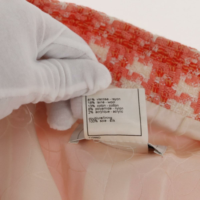 【日本直送】香奈兒橙色斜紋軟呢無袖連身裙，CC標誌，貨號169141M-17