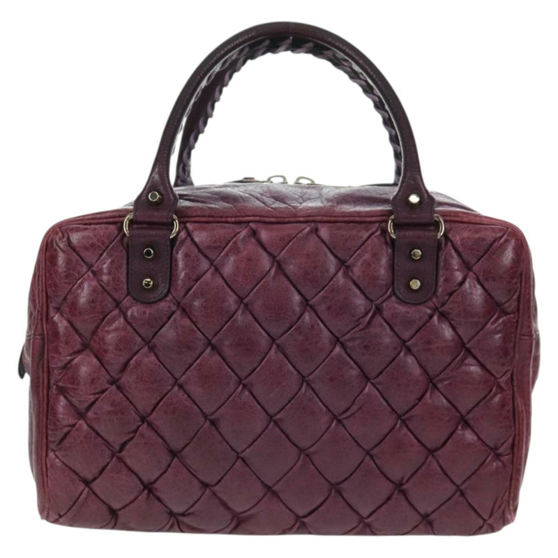 【日本直送】BALENCIAGA Matelasse 手提包，紫色/銀色皮革，貨號 168031，正品編號 170640V-1