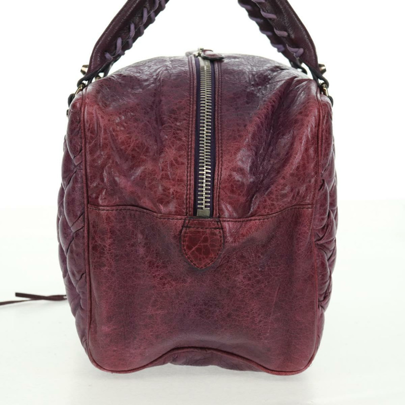 【日本直送】BALENCIAGA Matelasse 手提包，紫色/銀色皮革，貨號 168031，正品編號 170640V-2