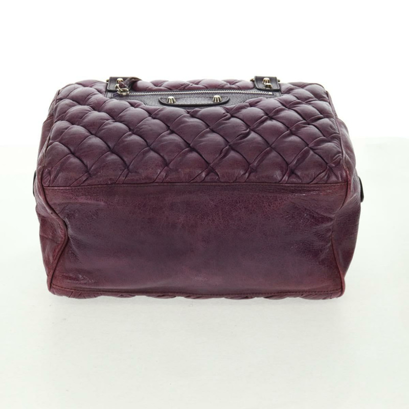 【日本直送】BALENCIAGA Matelasse 手提包，紫色/銀色皮革，貨號 168031，正品編號 170640V-4